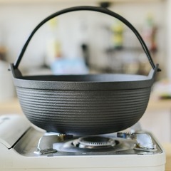 Uncoated thick cast iron Sukiyaki pot, Japanese-style cast iron pan, non-stick cast iron pot, traditional iron skillet, household small stir-fry pan, Japanese soup pot