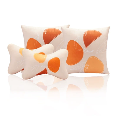 generation headrest pillow four-piece set: Headrest - four-piece-geometric-pillow-set-2-headrest-2-pillow
