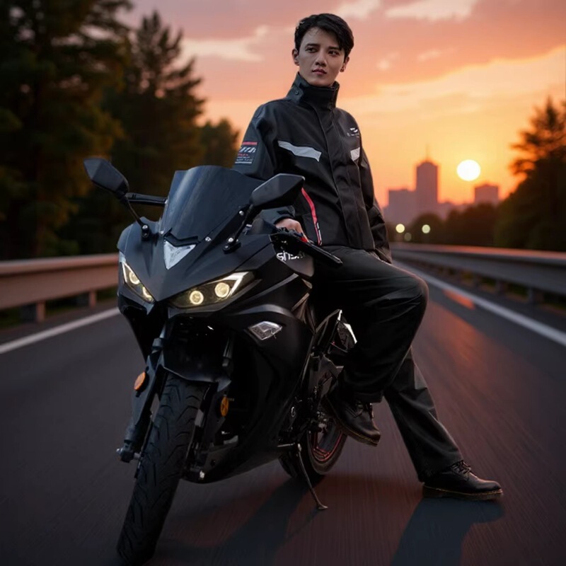 suit Pants Men's Raincoat Riding Hand Motorcycle Split Anti-riot Reflective Waterproof Pocket Take-out Fishing Lightweight Duty