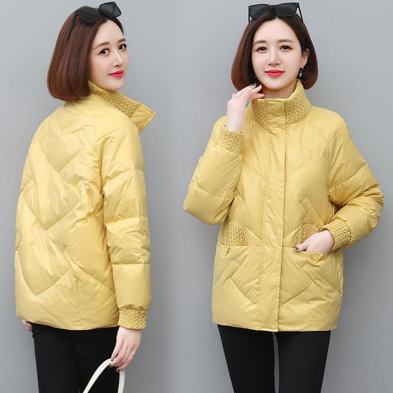 羽绒服女短款2025年冬季新款中年妈妈时尚洋气加厚立领白鸭绒外套|undefined