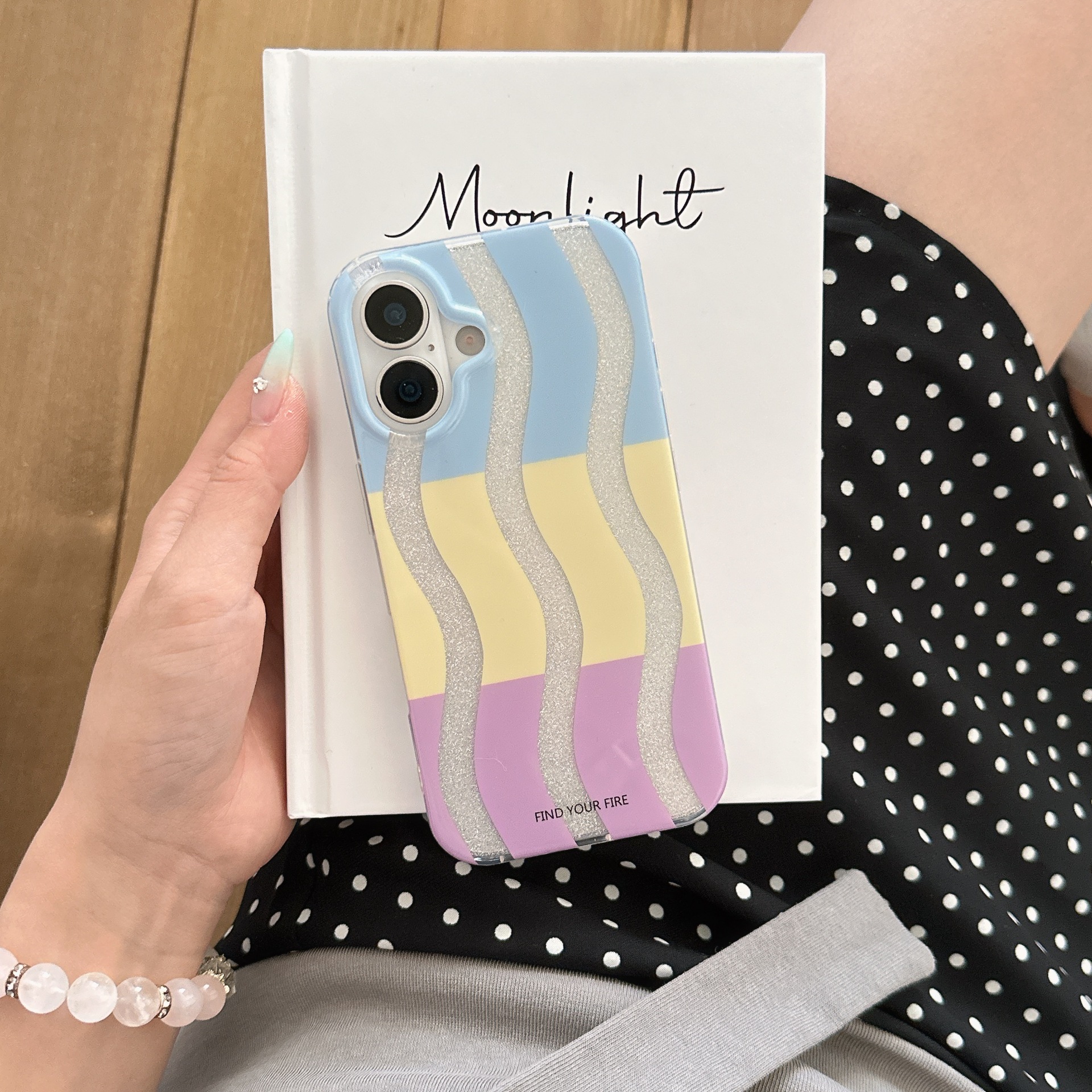 Rayas onduladas de color de nicho para Apple 16Pro funda para teléfono móvil 15ProMax peine 14/13 nuevo 16PM