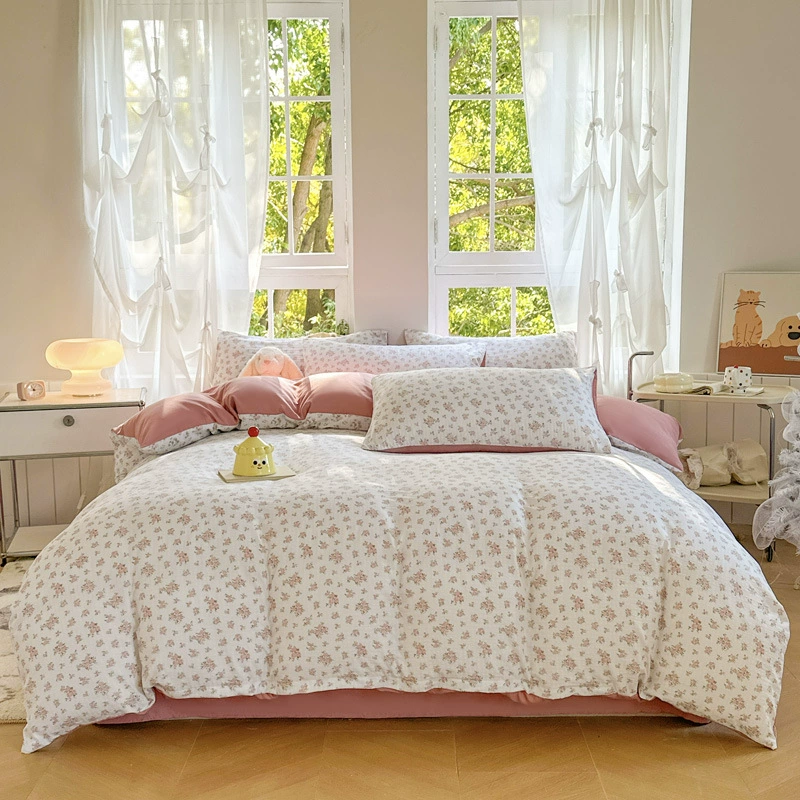 Duvet cover set double-layer, student bedding 3/4-piece — floral designs, multiple sizes