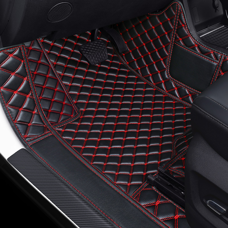 Car floor mats, Shiyong Universal Foot Pad - driver-single-layer-black-red-thread