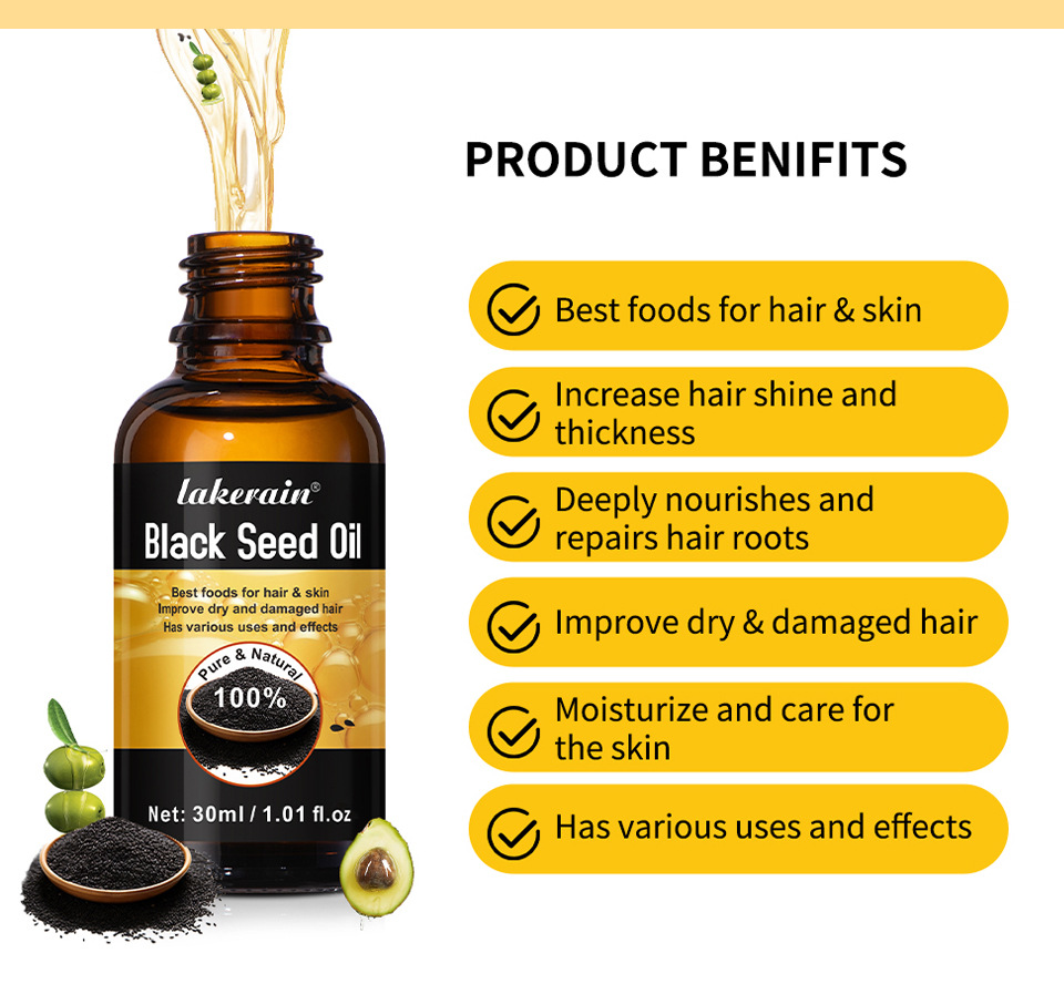 Cross-border new product lakerain Black Seed Oil Eyelash and Eyebrow Liquid undefined