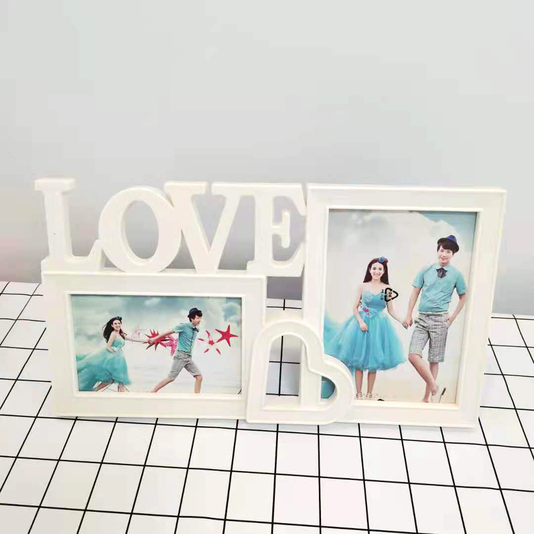 Creative Wooden Rotating Photo Frame 6inch Pine Wood Tabletop Display Stand Double-Sided Couple Ornament Modern Minimalist Style