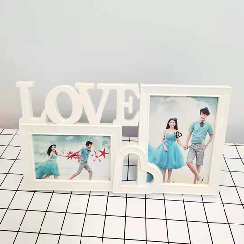Creative Wooden Rotating Photo Frame 6-inch Pine Photo Frame Desk Stand Dual-Sided Rotating Couple Photo Frame Ornament