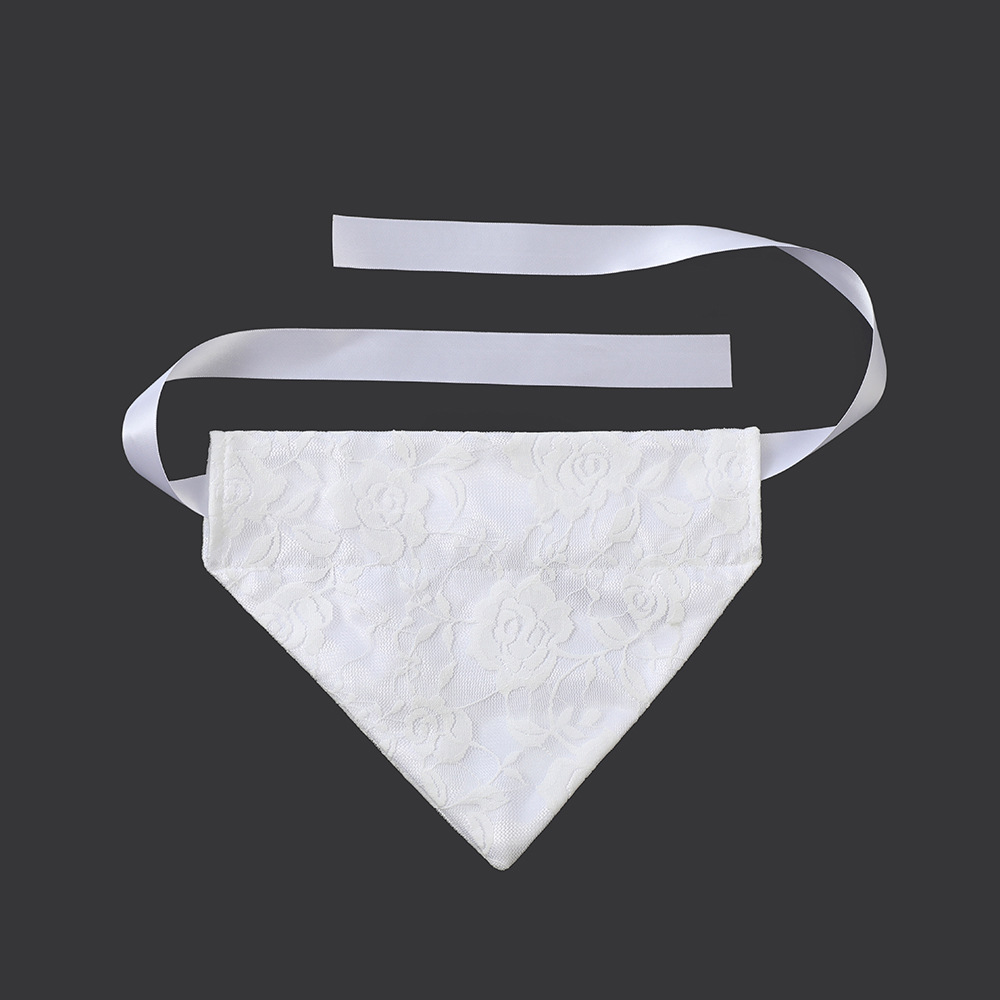 Tanpopo transfronterizo británico mascota boda mascota toalla de saliva bufanda de perro encaje mascota triángulo toalla