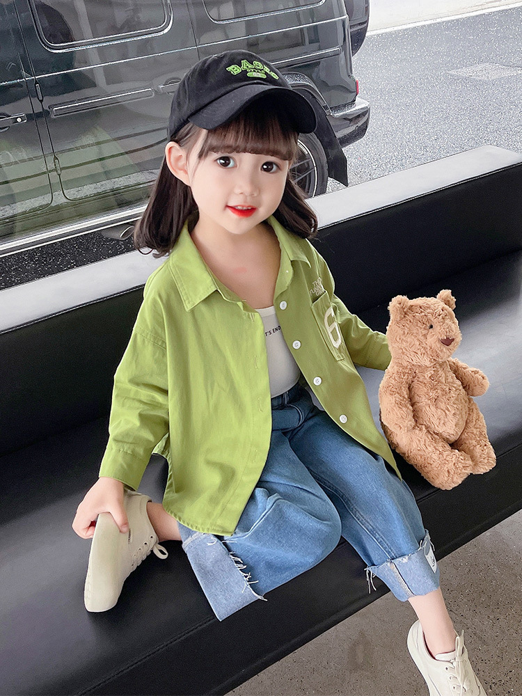 Camisas de niñas abrigas de otoño nuevos niños camisas casuales de manga larga niños cardigans ropa de bebé de moda