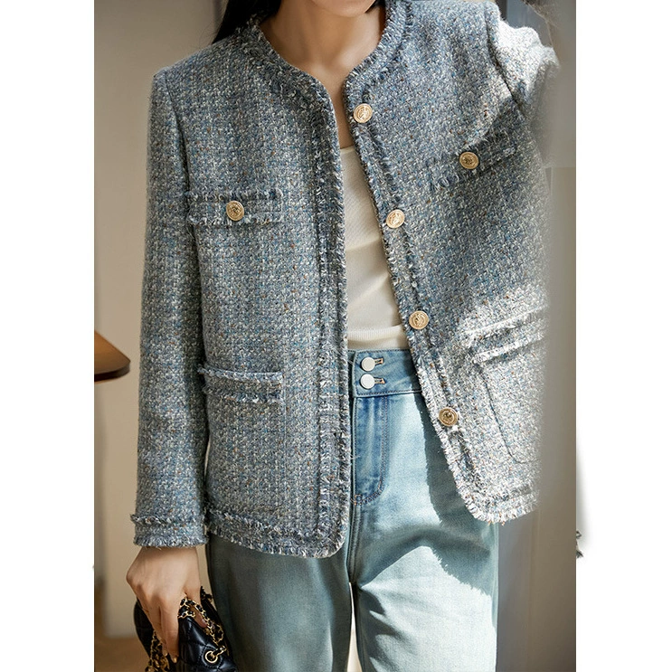 Свитерная элитная короткая куртка, стиль Chanel, французский стиль, городской стиль