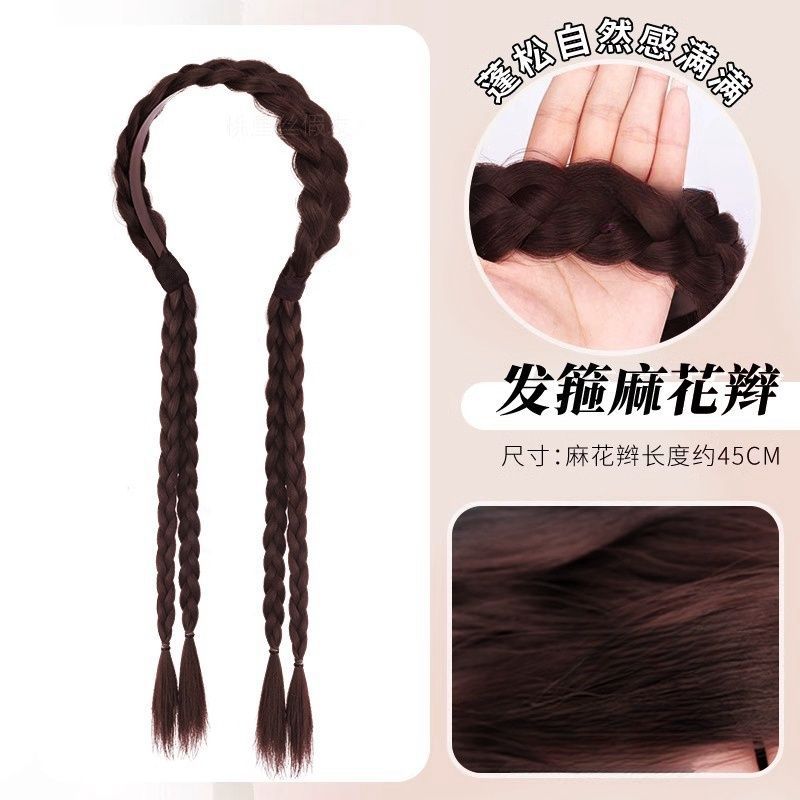 Diadema, trenza, temperamento suave para niños, cara pequeña, cabello largo, trenza retorcida, cabello simulado, accesorios para el cabello invisibles que no dejan marcas