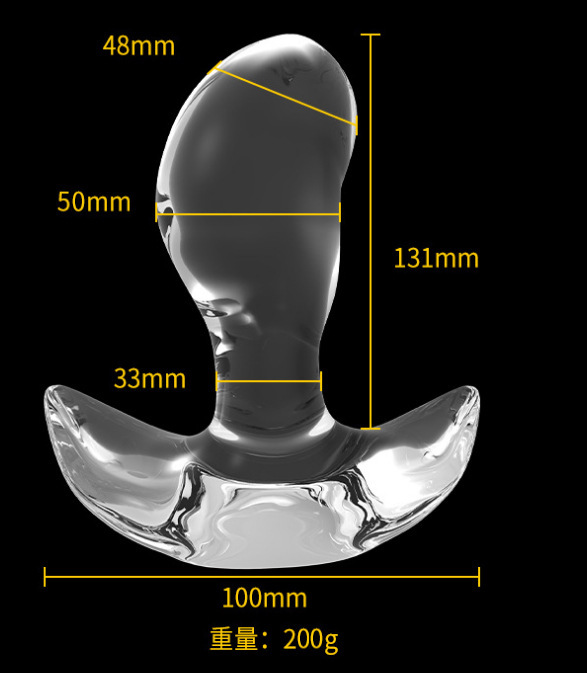Transparent Mango Anal Plug, XL TPE Wearable Rear Bead Plug for Adults — detail image 4