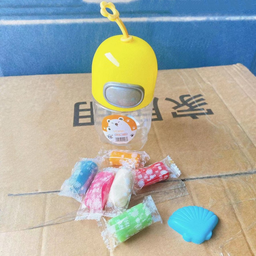 Color arcilla plastilina niños dibujos animados embotellada traje arcilla rompecabezas hecho a mano DIY con herramientas abrasivas 2 yuanes tienda por mayor