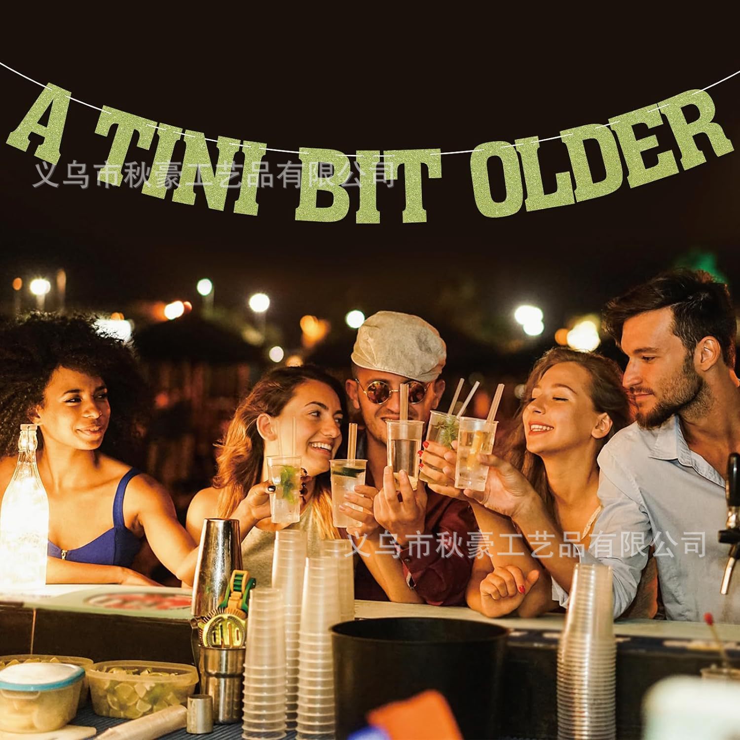 Artículos de decoración de banner de fiesta temática de Martini 2025 nuevo estilo venta caliente transfronteriza al por mayor