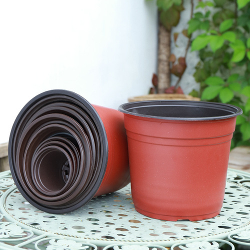简易育苗杯软吸塑料花盆绿植园林用品双色盆绿植园艺用品双色花盆