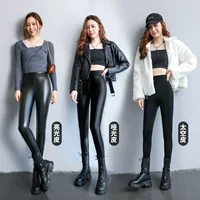 Новые брюки из искусственной кожи женские утолщенные верхняя одежда на флисовой подкладке леггинсы с высокой талией тонкие узкие плюс размер стрейч теплые брюки оптом