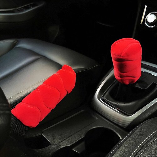 Winter Fleece Gear Shift Boot Shift Lever Boot Parking Brake Boot Gear Shifter Set Automatic and Manual Transmission Universal Type