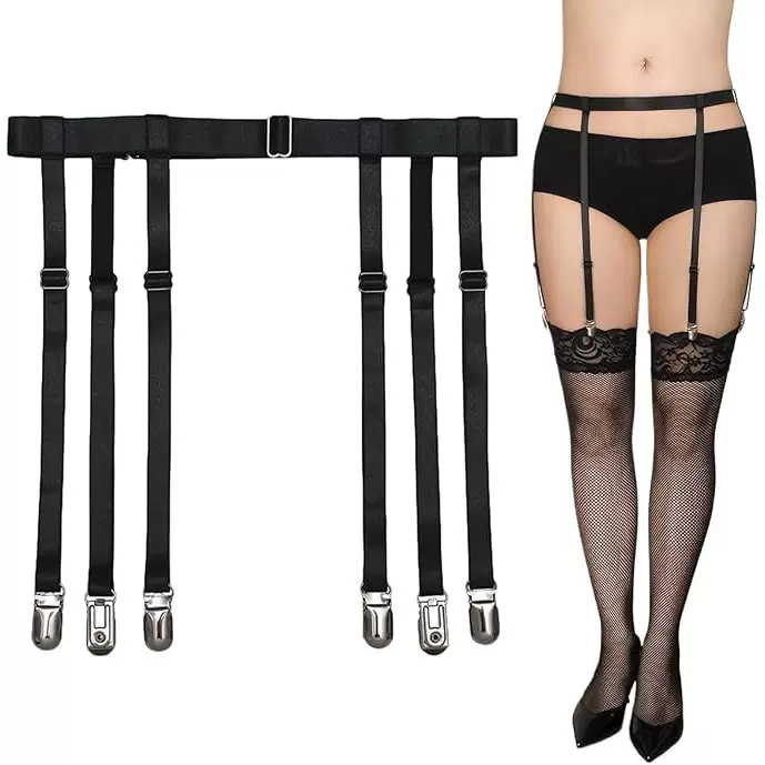 跨境亚马逊货源 欧美时尚女士吊袜带 防滑弹性袜夹 现货 一件代发