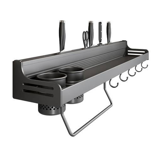 Kitchen rack without punching, wall-mounted household seasoning supplies, knife holder hanger, multi-functional storage rack