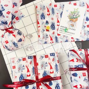 Cross-border foreign trade 17g copy paper printing Christmas gift wrapping paper snow house pine tree gift Sydney paper