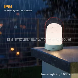 暖白色 LED 台灯带电池座的台灯带手柄的灯适用于露台、阳台适合
