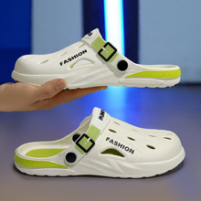 男款洞洞鞋夏季外穿休闲踩屎感软底包头拖鞋户外时尚开车沙滩凉鞋