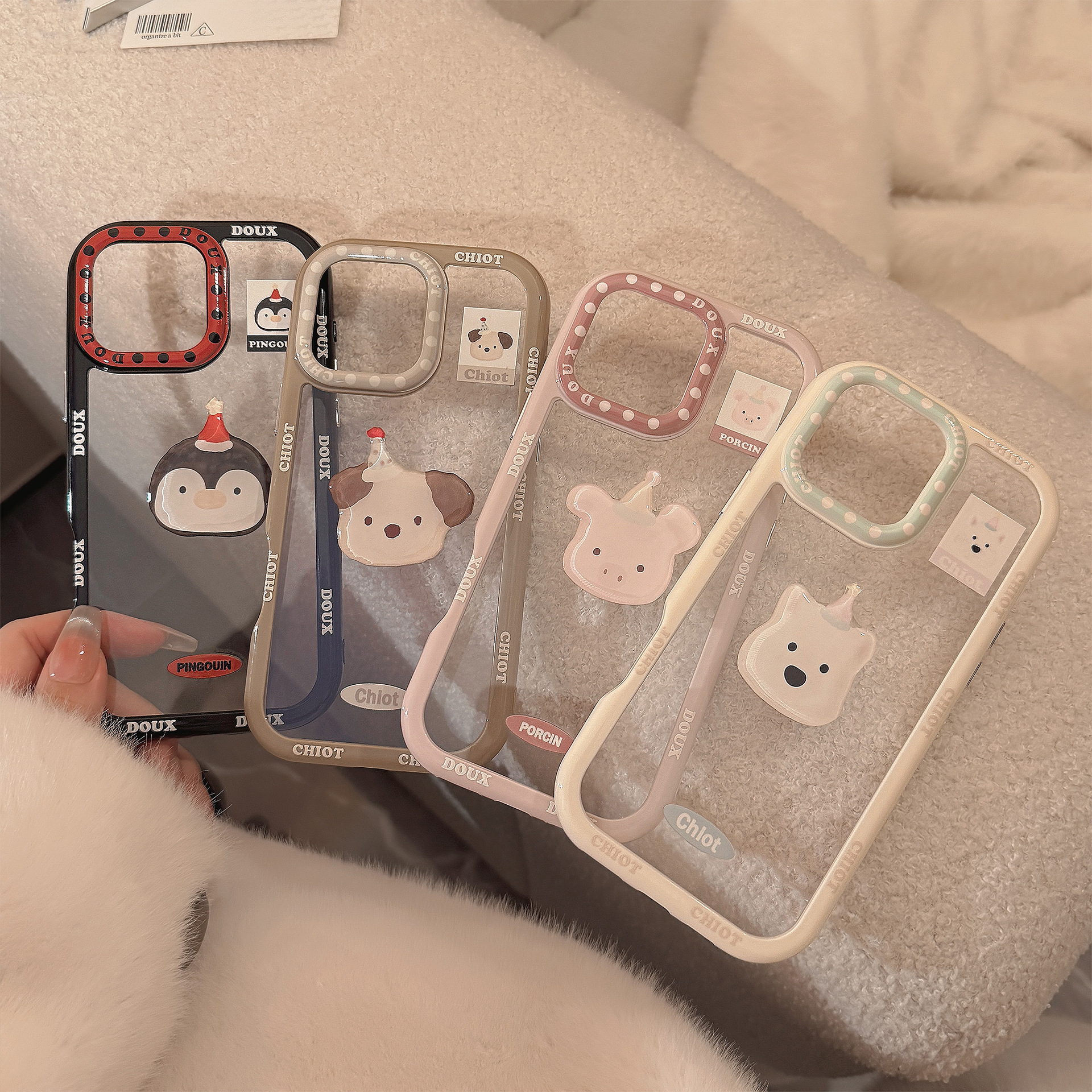 Ins lindos avatares de animales para Apple 16 parche de dibujos animados 14ProMax nueva funda para teléfono móvil 16Pro hembra 13