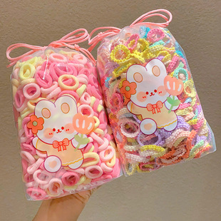 600 children's rubber band girls head rope baby hair band little girl hair does not hurt hair rubber band towel ring