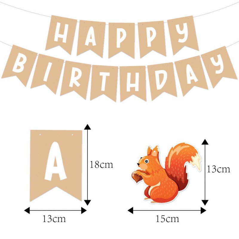 Nueva decoración de fiesta de cumpleaños de acción de gracias etiqueta en espiral feliz juego de bandera decoración de cumpleaños de otoño