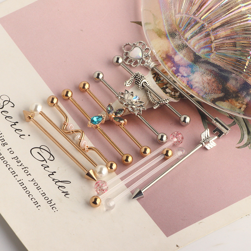 Labret piercing jewelry detail image