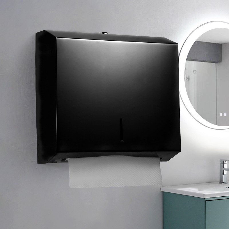 Dispensador de pañuelos cuadrado de acero inoxidable 304 para baño público