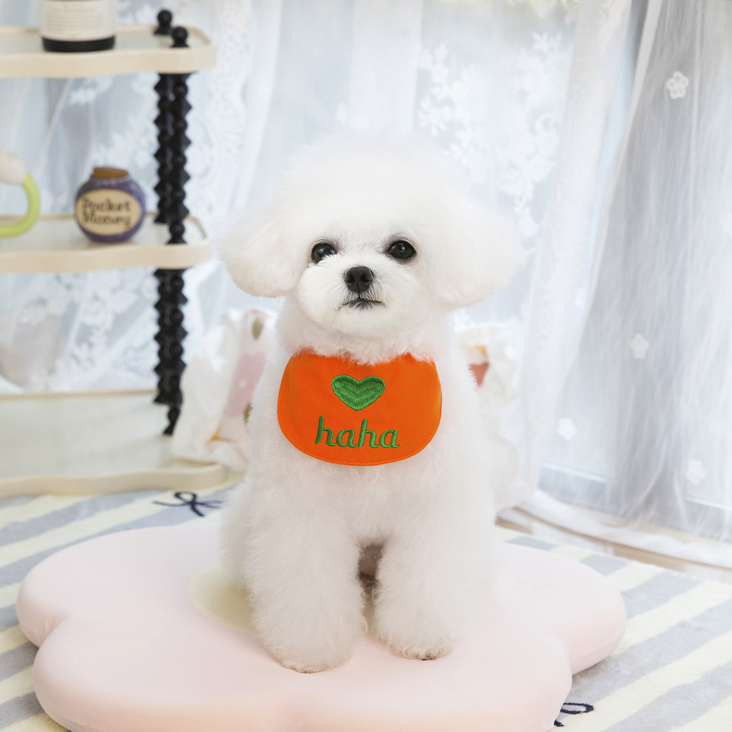 Ins Corea lindo perro cat amor babero mascota saliva toalla bichón peluche pami babero gato pets
