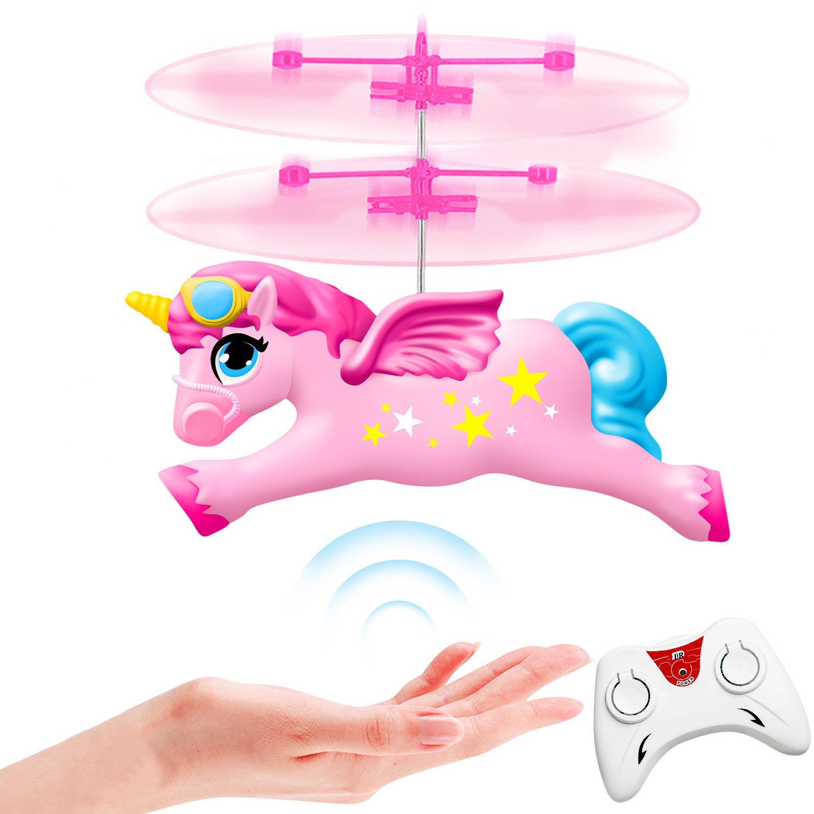 핑크 유니콘 플라잉 토이 (손동작 감지형)