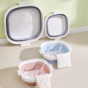 Folding basin household portable extra large student dormitory outdoor travel silicone foldable wash basin