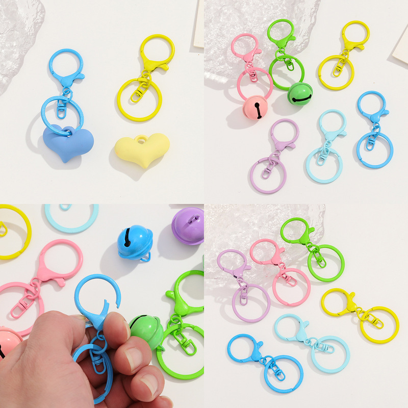 カラーの漆のロブスターボタンの3つのセットは8字のボタンの金属のキーホルダーのキーホルダーのDIYのアクセサリの部品を掛けます。|undefined