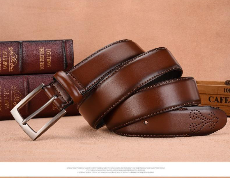 Genuine Cowhide Leather Belt For Men Casual Business Style_voghion.com