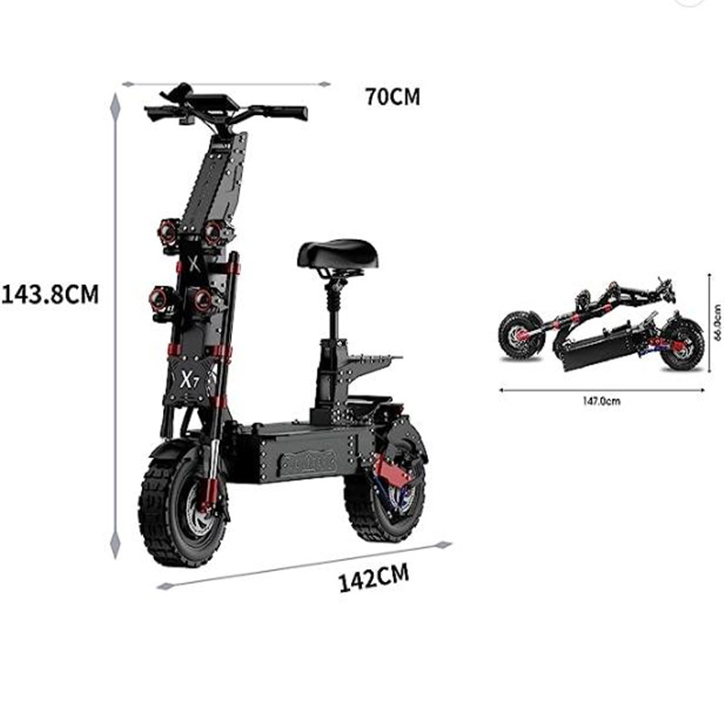 European overseas warehouse one-piece delivery x7 off-road folding adult walking muscle electric scooter double drive 8000W
