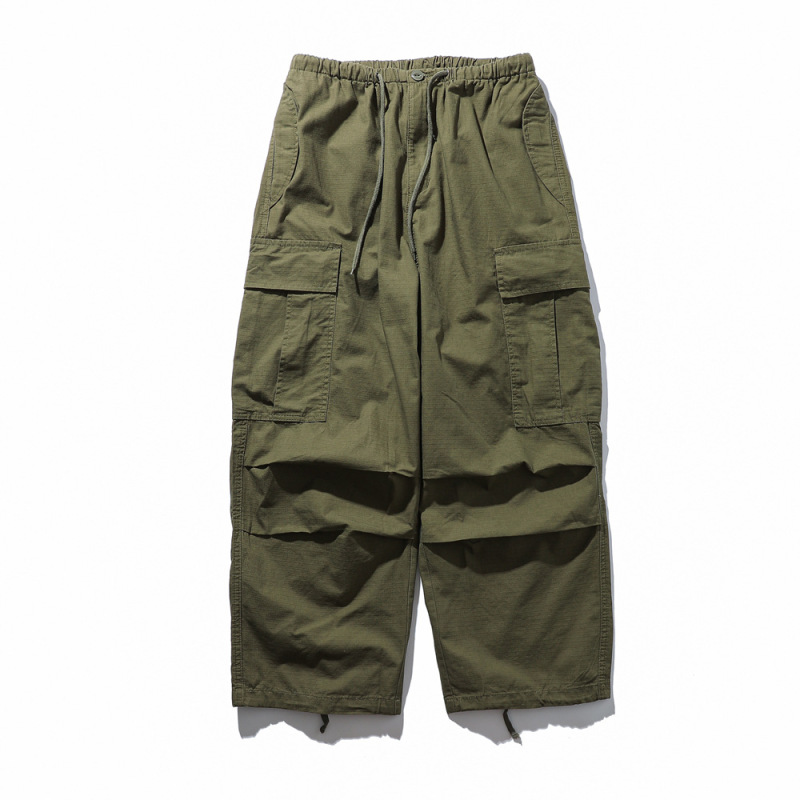 Overalls Men's Ins American Style Trendy Brand Loose Function Outdoor Pleated Wide Leg Pants Casual Drawstring Pants