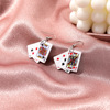 Card game, earrings, accessory, handmade, internet celebrity, wholesale