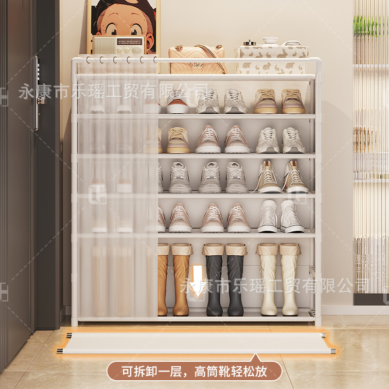 靴棚家庭用入り口の収納棚は一体壁2025の新型ドア外廊下の大容量多層靴棚に寄りかかっている|undefined