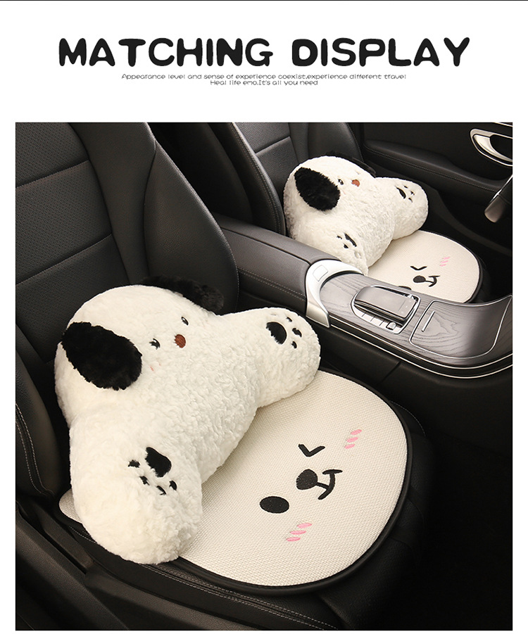 Car Seat Cushion Bear Cartoon Four-Season Universal Non-Slip Anti-Dirt Linen Seat Cover Protective Cover Full-Cover Linen Cartoon