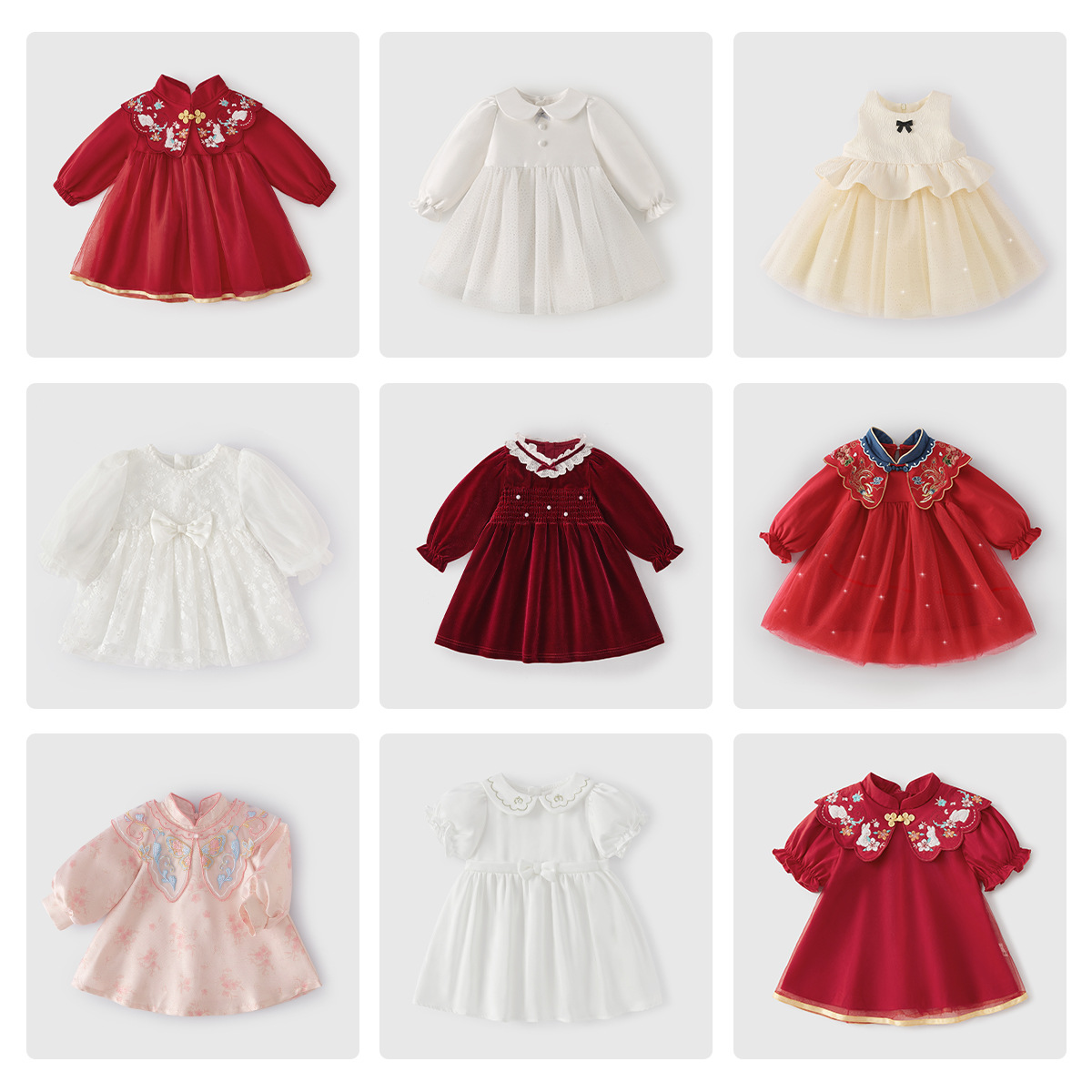 [Antibacteriano] vestido de princesa bebé vestido de bebé vestido de aniversario de bebé vestido de niña vestido rojo verano