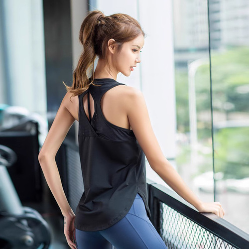 Cross-border new women's sports bra breathable fitness clothes yoga sexy tank top with beautiful back design loose style for women