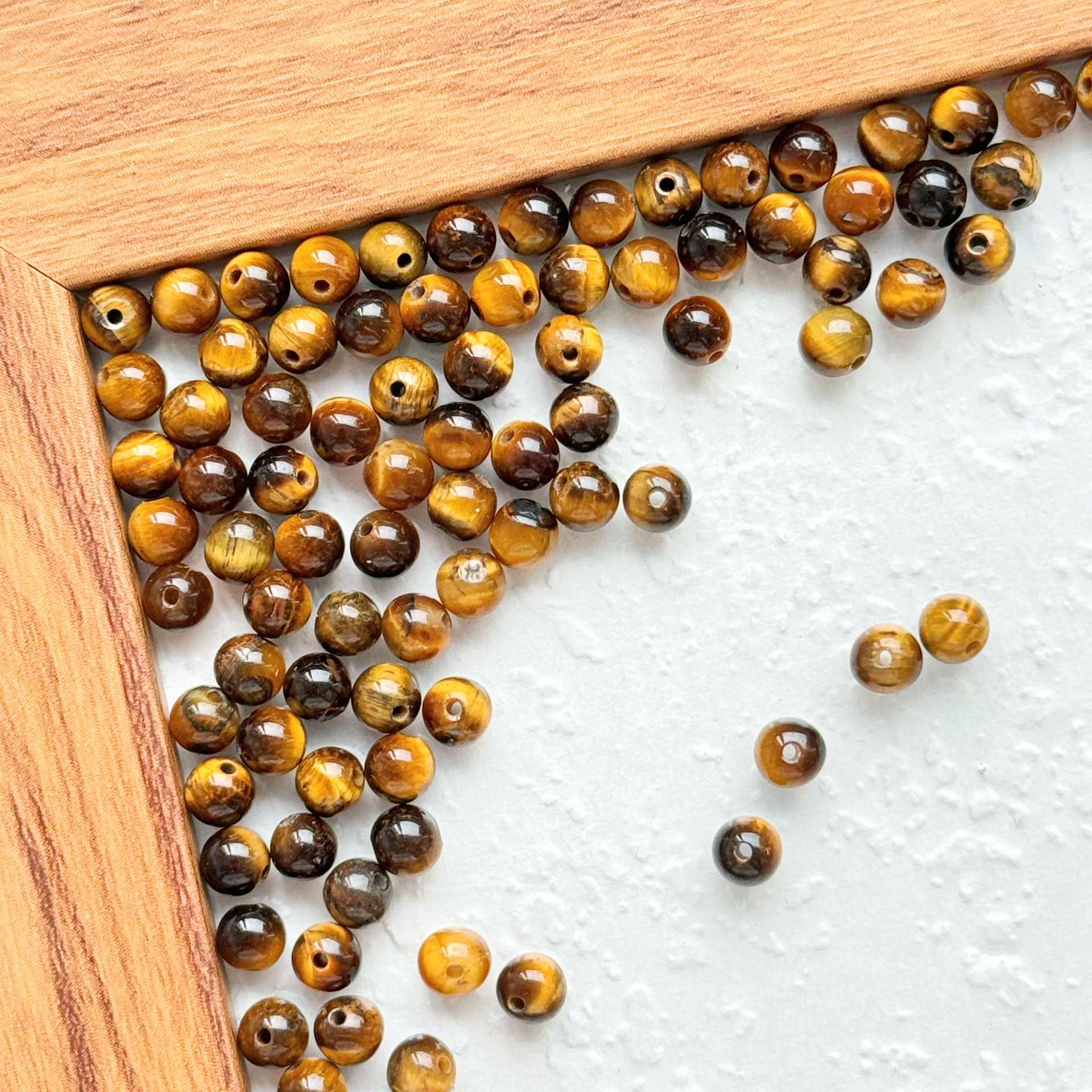 2024 nuevo estilo 4-12mm ojo de tigre piedra natural cuentas redondas hecho a mano bricolaje cuentas cuentas sueltas pulsera collar accesorios de joyería