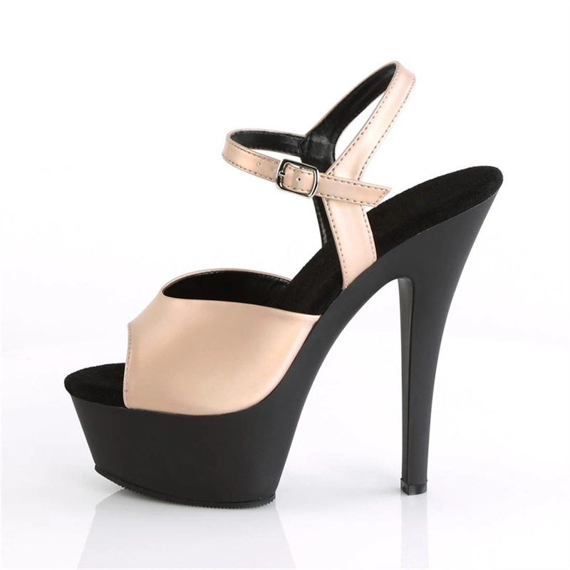 17cm nuevo estilo de verano de botón de tacones altos de moda azul pez boca francesa tamaño grueso fondo azul tacones altos de moda