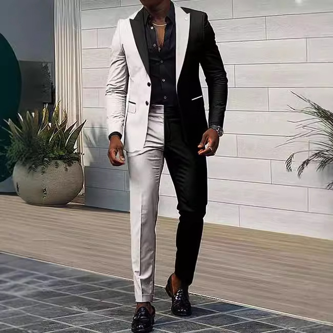 Abbigliamento da uomo, abbigliamento formale da uomo, di alta qualità, coordinato di colori, autunno 2024, abito a due pezzi, sottile e comodo, WL008+MR7_voghion.com