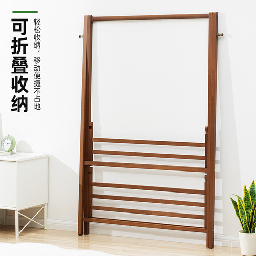 Simple coat rack, floor-standing clothes rack, living room, bedroom clothes rack, children's creative solid wood clothes rack, hat rack
