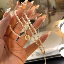 法式玫瑰珍珠项链2022年新款女气质名媛风感小众设计锁骨链女