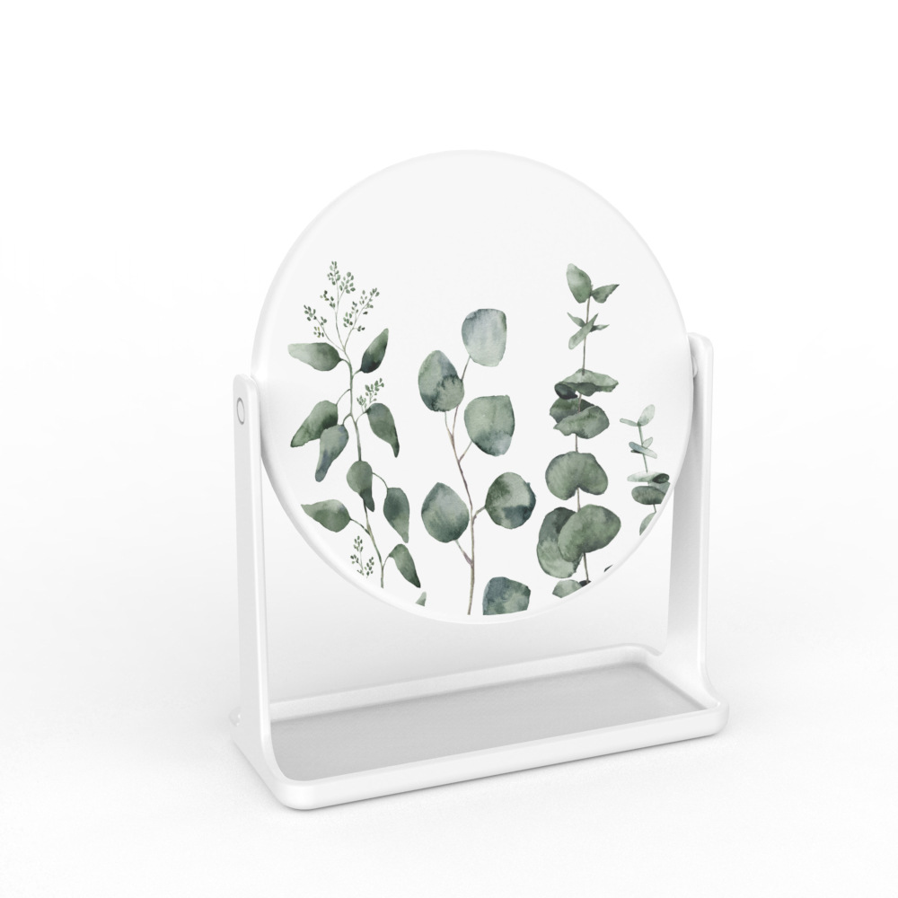 Espejo de maquillaje de impresión espejo de escritorio vestidor dormitorio en casa Nórdico giratorio simple espejo redondo