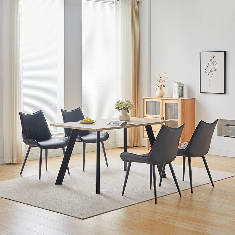 Mesa de comedor de madera sólida de Wal-Mart, mesa de comedor de madera de lujo ligero y de alta calidad, mesa de MDF rectangular nórdica image 3