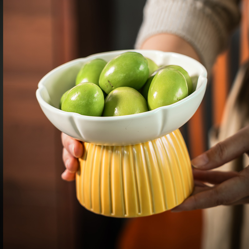 [Lleno de diseño] especial en forma de copa de aromaterapia bandeja de la joyería placa hogar de cerámica plato de fruta pastelería tazón ligeramente defecto